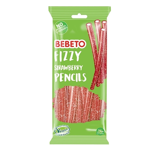 Picture of PM £1 BEBETO FIZZY STRAWBERRY PENCILS 160G X 12