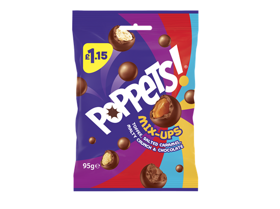 Picture of PM £1.15 POPPETS MIX UP POUCH 95g x 10