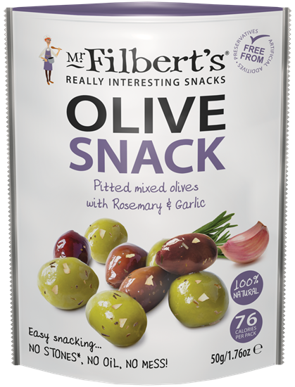 Picture of FILBERTS MIXED OLIVES ROSEMARY & GARLIC 50g x 12