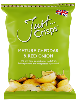 Picture of JUST CRISPS CHEDDAR & RED ONION 40g x 24