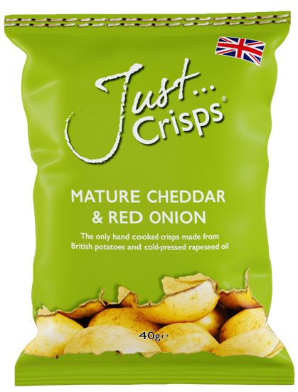 Picture of JUST CRISPS CHEDDAR & RED ONION 40g x 24