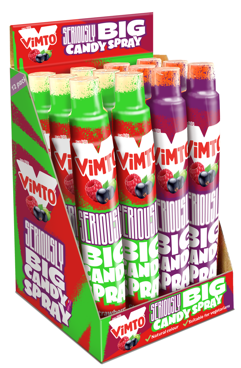 Youings Wholesale. VIMTO SERIOUSLY BIG STRAWB/CHERRY SPRAY 60ml x 12