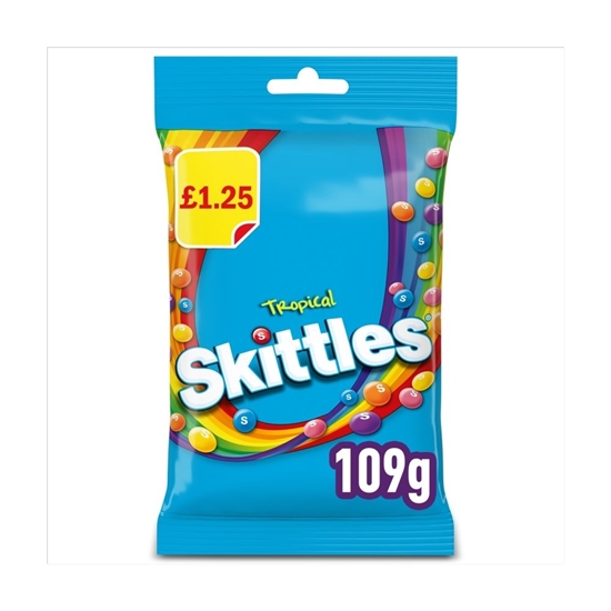 Picture of PM £1.25 SKITTLES TROPICAL 109G X 14