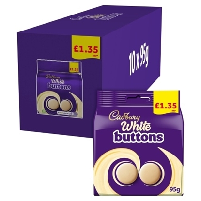 Picture of PM £1.35 CADBURY WHITE GIANT BUTTONS 85g x 10 