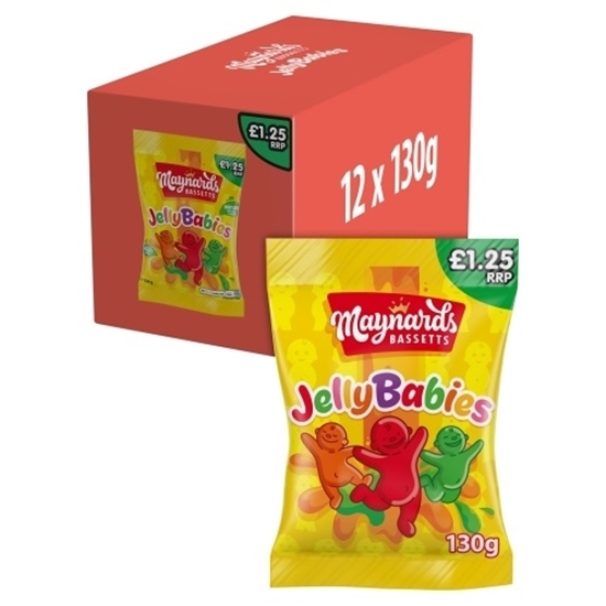 Picture of PM £1.35 BASSETTS JELLY BABIES BAG 130G X 10 