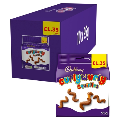 Picture of PM £1.50 CADBURY CURLY WURLY SQUIRLY POUCH 85g x10