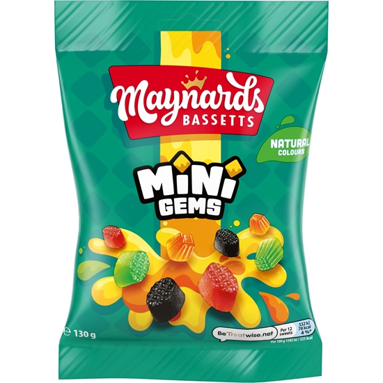 Picture of MAYNARDS BASSETTS MINI GEMS S/FREE 130G BAG X 10