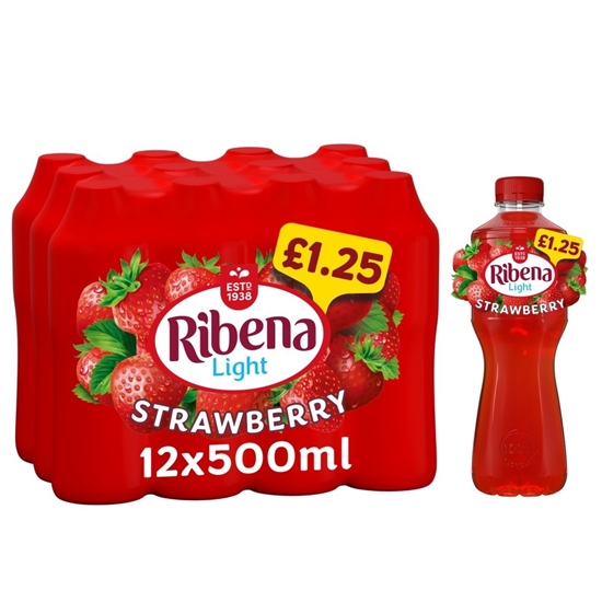 Picture of PM £1.25 RIBENA STRAWBERRY *LIGHT* 500ML X 12 