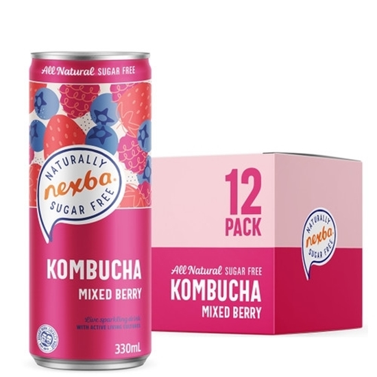 Picture of NEXBA MIXED BERRY KOMBUCHA CAN 330ml x 12