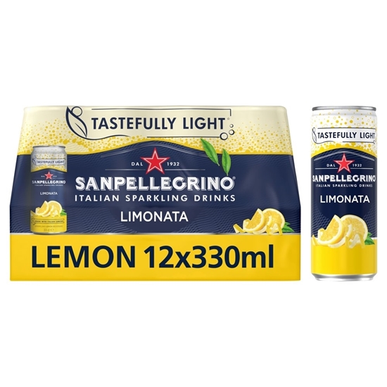 Picture of SAN PELLEGRINO LEMON CANS 330ML x 12