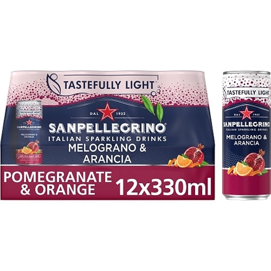 Picture of SAN PELLEGRINO POMEGRANATE/ ORANGE CANS 330ML x 12