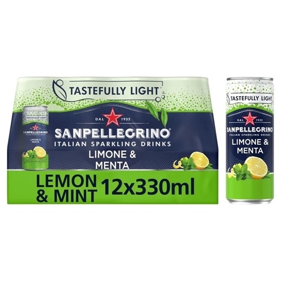 Picture of SAN PELLEGRINO LEMON & MINT CANS 330ML x 12