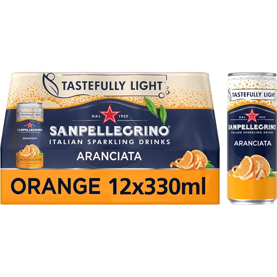 Picture of SAN PELLEGRINO ORANGE CANS 330ML x 12