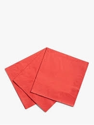 Picture of NAPKINS RED 3PLY 33cm x 33cm 20s  x 19