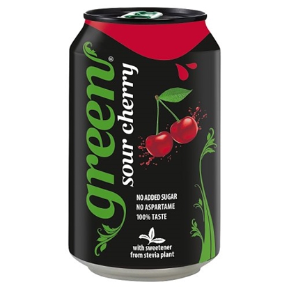 Picture of GREEN SOUR CHERRYADE CANS 330ML X 24