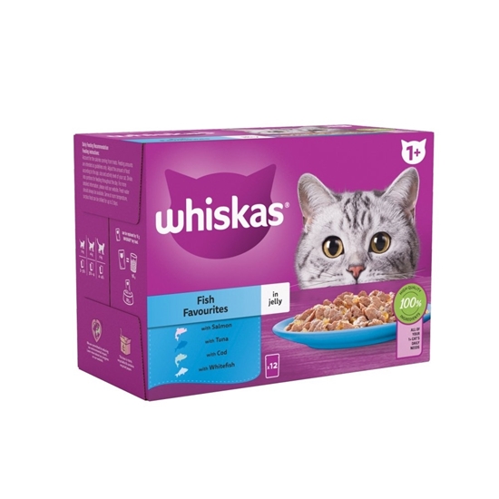 Picture of WHISKAS 1+FISH FAVORITES IN JELLY 85g x 12 x 4