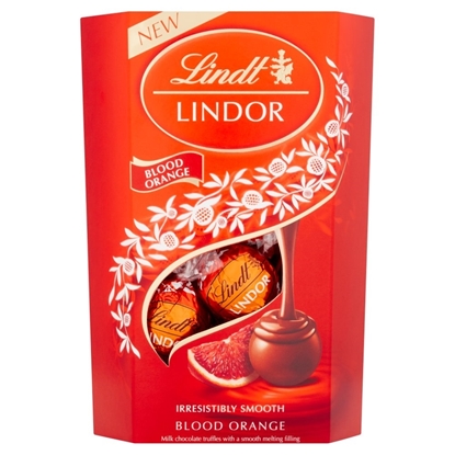 Picture of LINDOR MILK BLOOD ORANGE CORNET 200G x 8