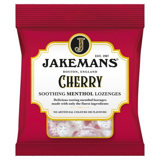 Picture of JAKEMANS CHERRY LOZENGE BAGS 73G X 12