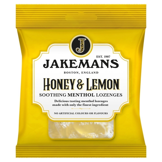 Picture of JAKEMANS HONEY & LEMON LOZENGE BAGS 73G X 12 