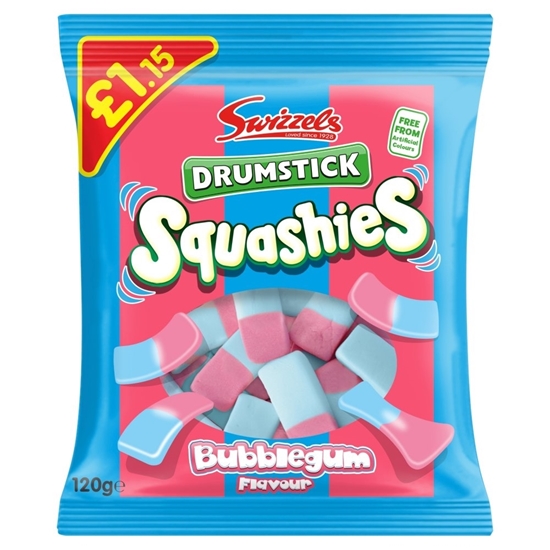 Picture of PM £1.15 SWIZZELS SQUASHIES DRUMST BUBBLEGUM 120g 