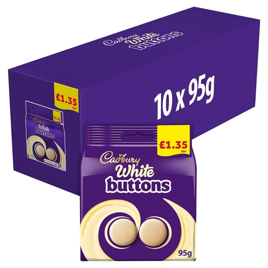 Picture of PM £1.50 CADBURY WHITE GIANT BUTTONS 85g x 10