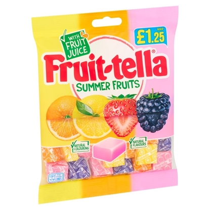 Picture of PM £1.25 FRUITELLA SUMMERFRUITS BAGS 135G X 12 