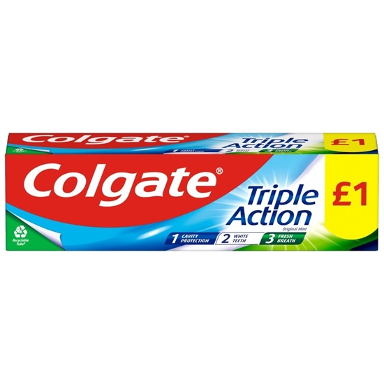 Picture of PM £1 COLGATE TRIPLE ACTION TOOTHPASTE 75ML X 12