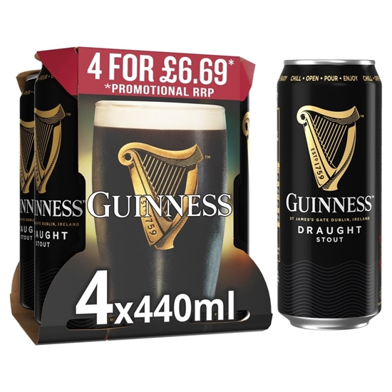 Picture of PM £6.69 GUINNESS DRAUGHT 440ML 4PK X 6