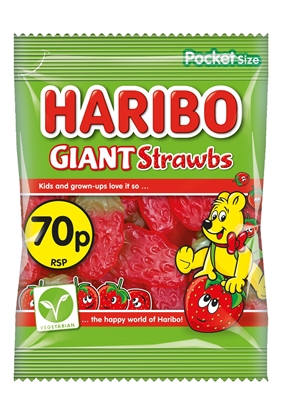 Picture of PM 70P HARIBO GIANT STRAWBS 60g x 20