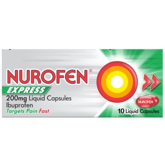 Picture of NUROFEN EXPRESS LIQUID CAPSULES 10'S X12