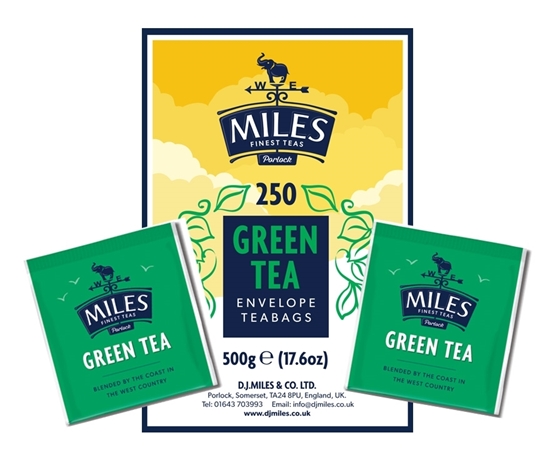 Picture of MILES GREEN TEA ENVELOPED TEABAGS 250'S X 1