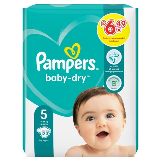 Picture of PM £6.49 PAMPERS NAPPIES SIZE 5 23'sx4