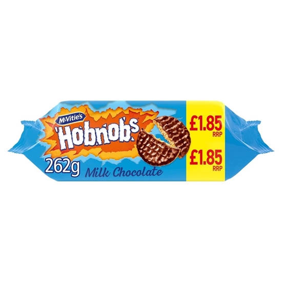 Picture of PM £1.85 MCVITIES MILK  CHOC HOBNOBS 262G X 15