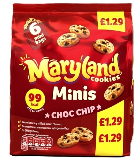 Picture of PM £1.29 MARYLAND MINI CHOC CHIP COOKIE 118g x 8