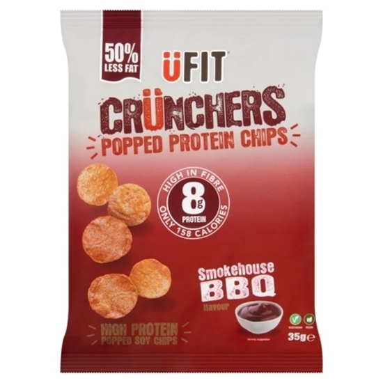 Picture of UFIT HIGH PROTEIN CRUNCHERS SMOKEHOUSE BBQ 35g x18