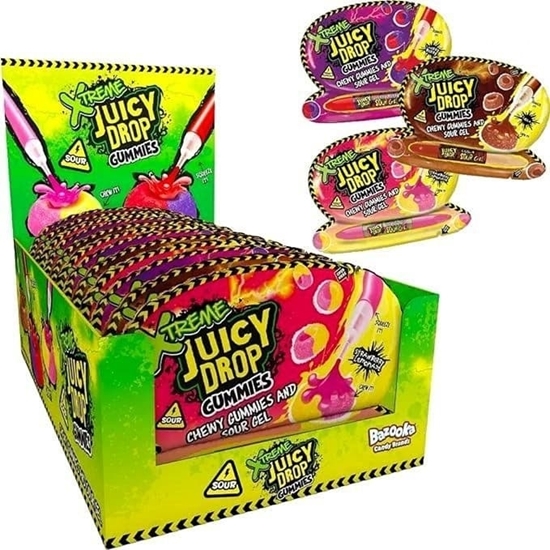 Picture of BAZOOKA JUICY DROP GUMMIES XTREME BAG 57g x 12