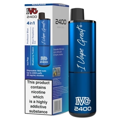 Picture of IVG 2400 BLUE EDITION MULTI DISP VAPE 20mg x 5 