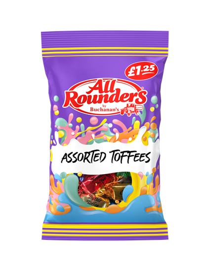 Picture of PM £1.25 ALL ROUNDERS ASSORTED TOFFEES 100G X 12