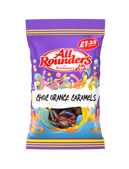 Picture of PM £1.25 ALL ROUNDERS CHOC ORANGE CARAMEL 90G X 12