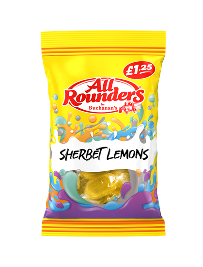 Picture of PM £1.25 ALL ROUNDERS SHERBET LEMONS 110G X 12