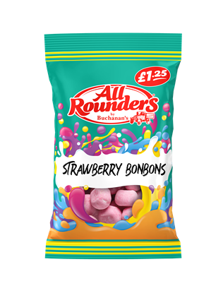 Picture of PM £1.25 ALL ROUNDERS STRAWBERRY BON BON 100G X 12