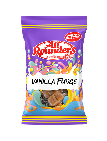 Picture of PM £1.25 ALL ROUNDERS VANILLA FUDGE  100G X 12