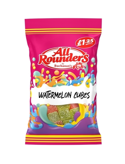 Picture of PM £1.25 ALL ROUNDERS WATERMELON CUBES 110G X 12