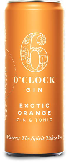 Picture of 6 O CLOCK GIN EXOTIC ORANGE GIN & TONIC 250ML X 12