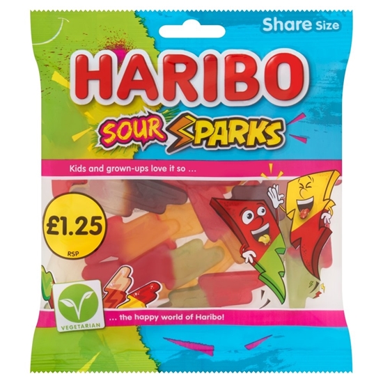 Youings Wholesale. PM £1.25 HARIBO SOUR SPARKS 140g x 12