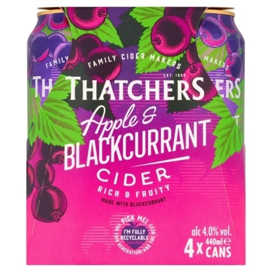 Picture of THATCHERS APPLE & BLACKCURRANT 440ML 4PK X 6