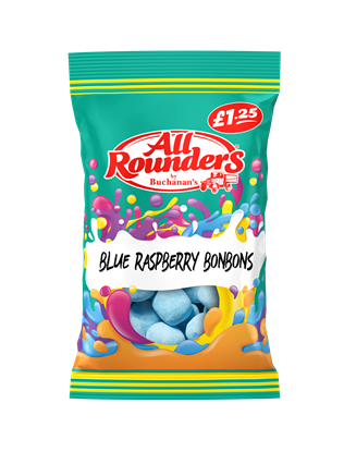 Picture of PM £1.25 ALL ROUNDERS BLUE RASP BON BON 100G X 12