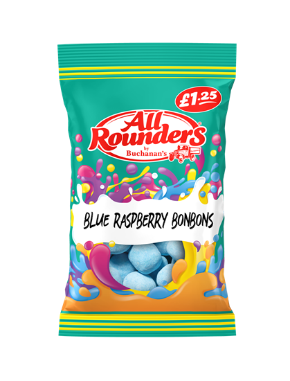 Picture of PM £1.25 ALL ROUNDERS BLUE RASP BON BON 100G X 12