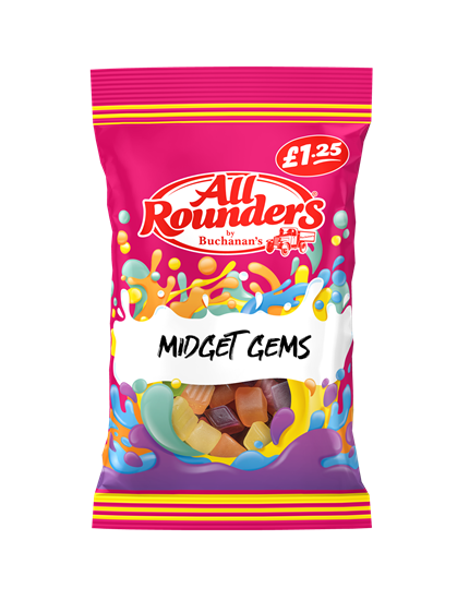 Picture of PM £1.25 ALL ROUNDERS MIDGET GEMS 110G X 12 