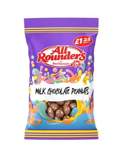 Picture of PM £1.25 ALL ROUNDERS CHOCOLATE PEANUTS 90G X 12